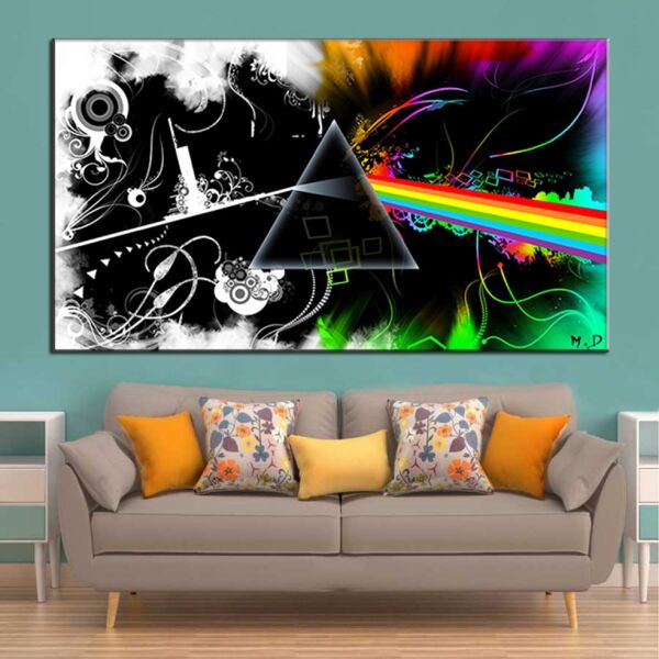 Pink Floyd Rainbow Kanvas Tablo - 1