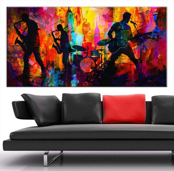 Classic Music Night Oil Paint Kanvas Tablo - 1